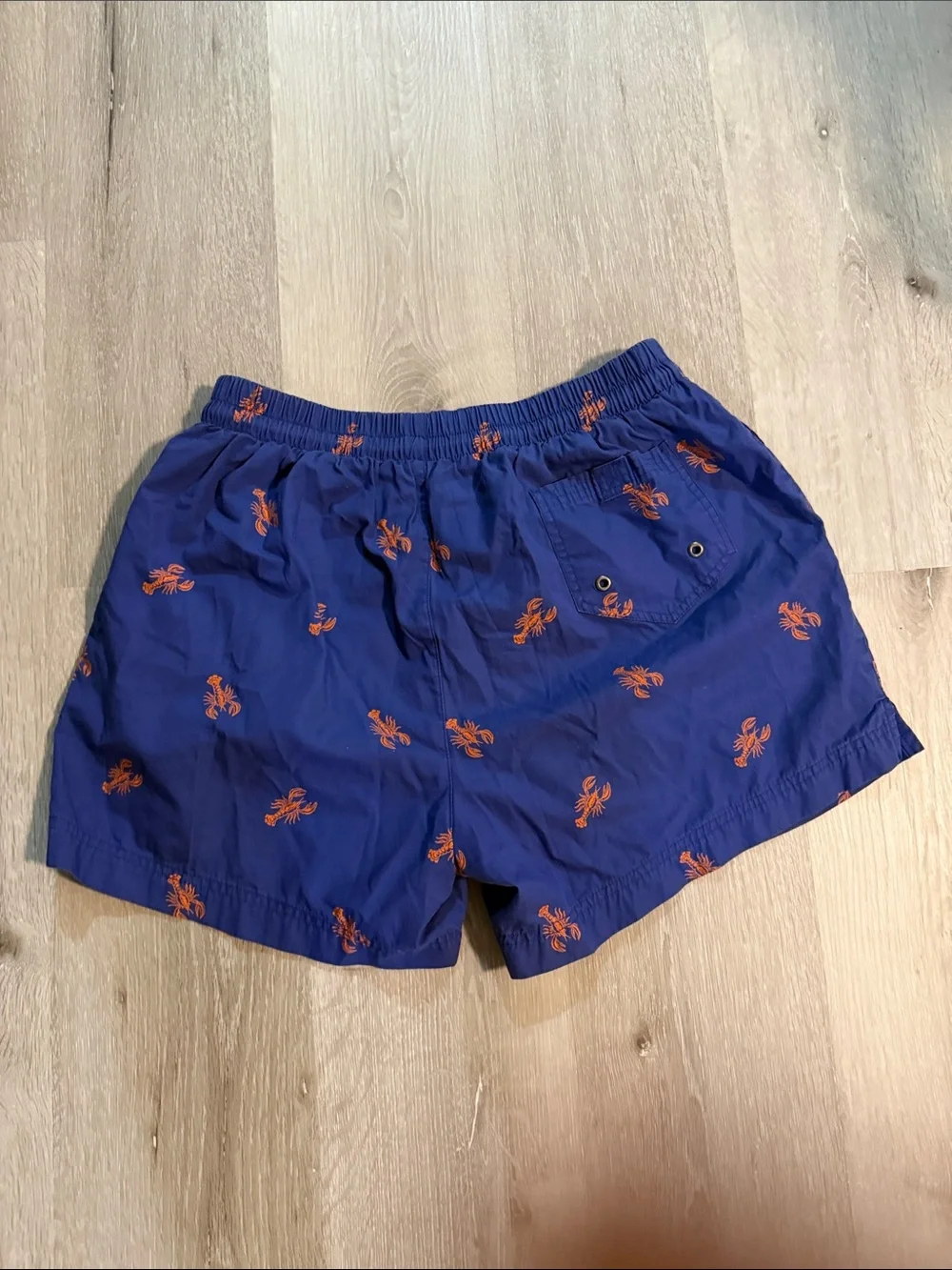 Polo by Ralph Lauren Navy Swim Trunks with‎ Orange Lobster Print